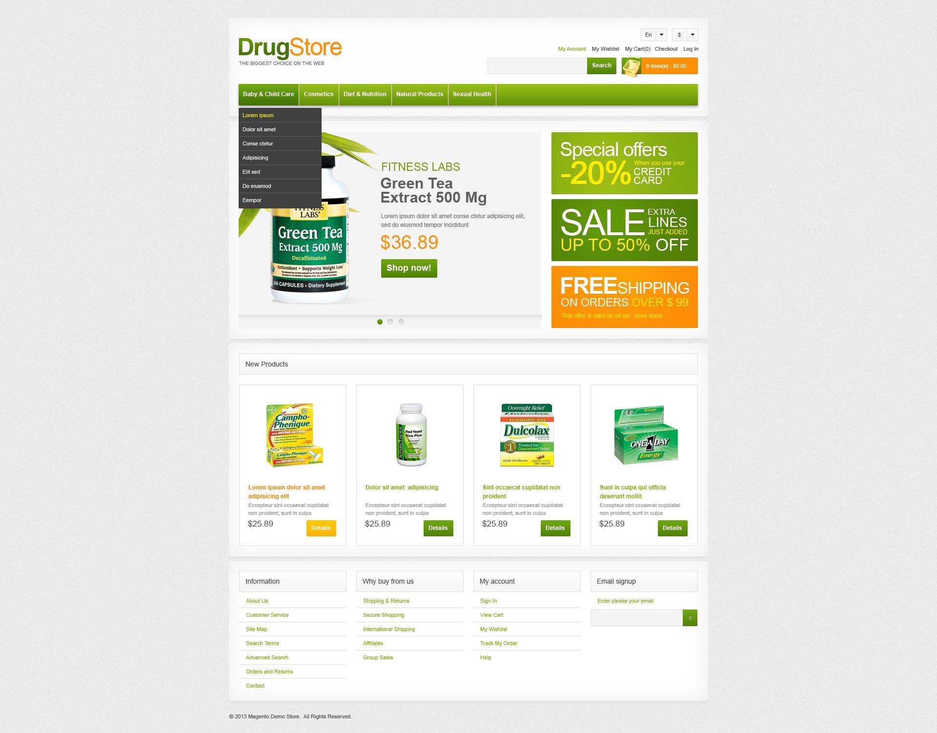 Responsive Drug Store Magento #42052 - Ekran resmi