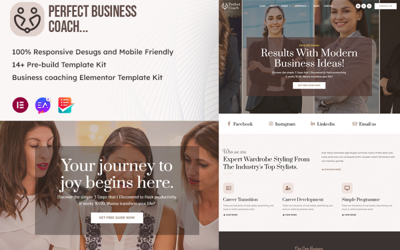 Perfect Business Coach - Elementor Template Kit Elementor Kit