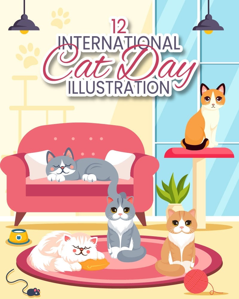 Template #420214 Cat Day Webdesign Template - Logo template Preview