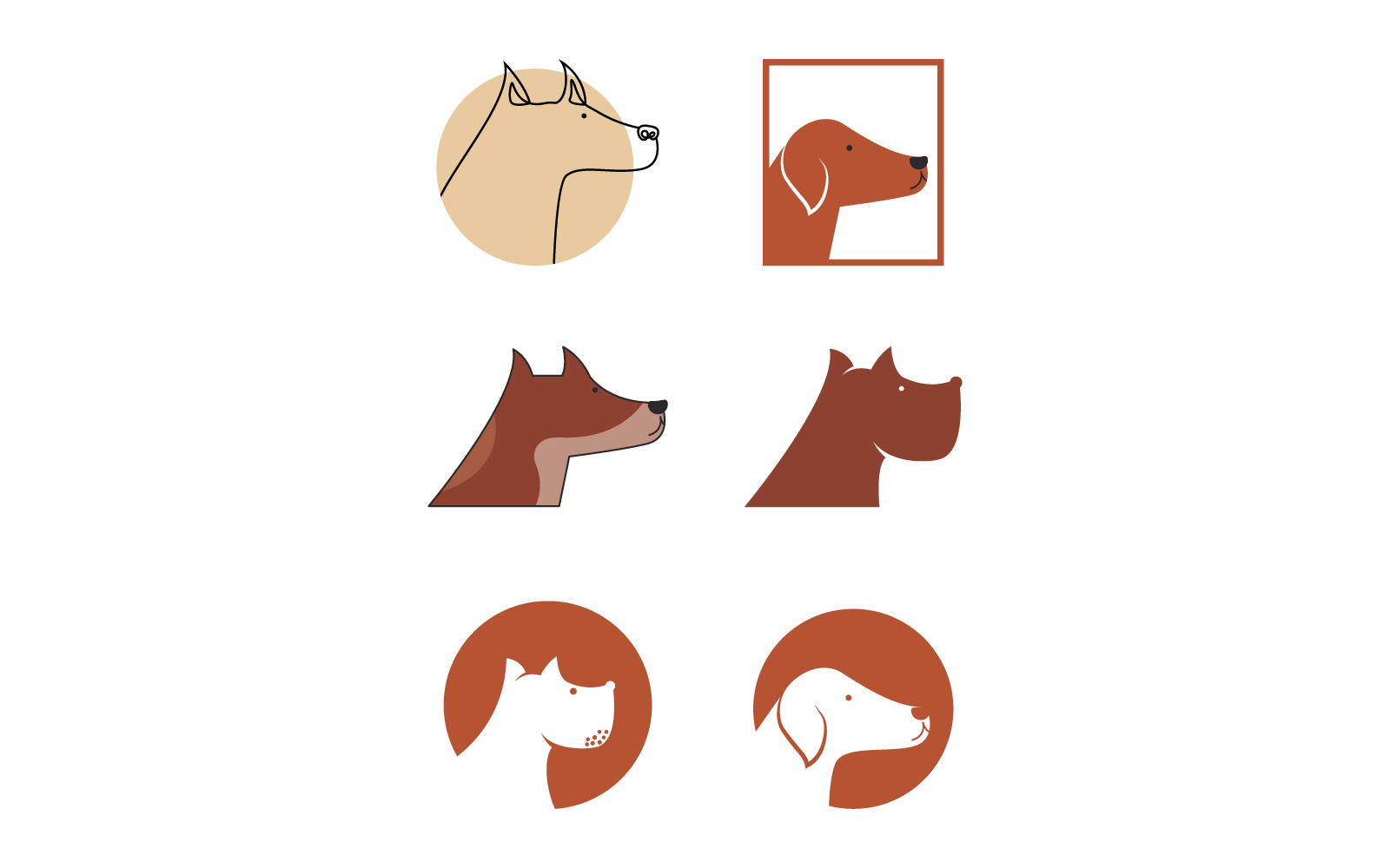 Głowa psa logo wektor Płaska konstrukcja