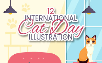 12 International Cat Day Illustration