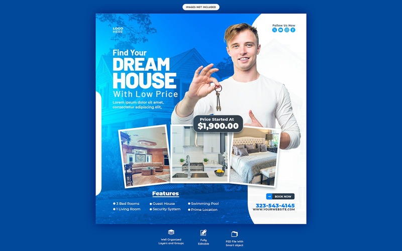 Real Estate House Property Social Media Template