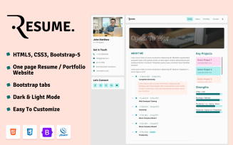 Resume | One Page Portfolio Website