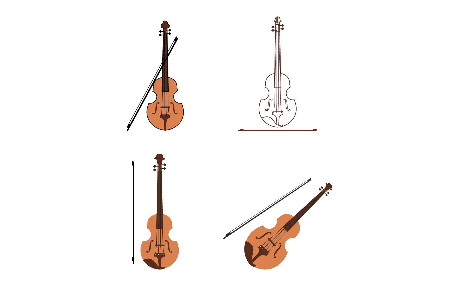 Violin illustration vector flat design eps 10
