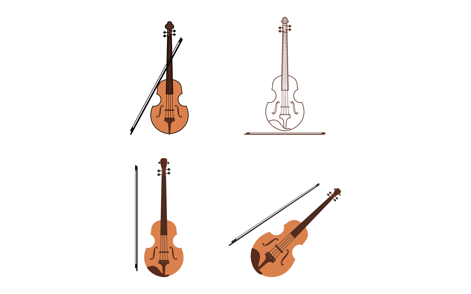 Violino, ilustração, vetorial, apartamento, design, eps, 10