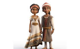 Boy & Girl couple world Races in traditional cultural dress 61.