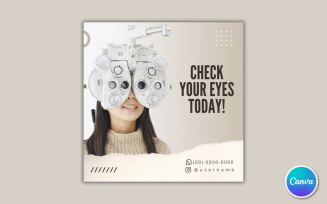 Optometrist Social Media Template 02 - Fully Editable in Canva