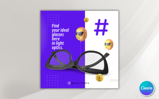Optometrist Social Media Template 13 - Fully Editable in Canva
