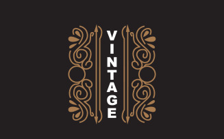 Retro Vintage Design Minimalist Ornament Logo V10