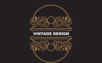 Retro Vintage Design Minimalist Ornament Logo V11