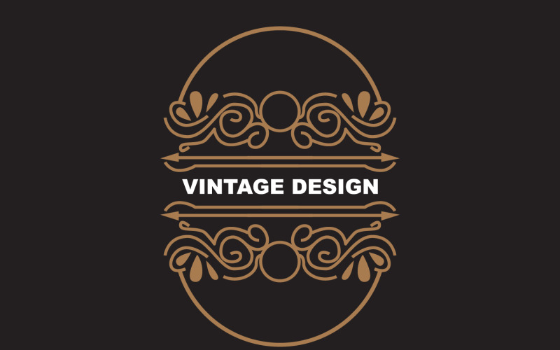 Retro Vintage Design Minimalist Ornament Logo V11 Logo Template