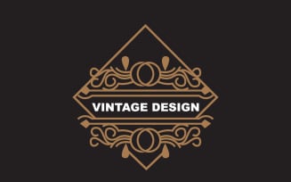 Retro Vintage Design Minimalist Ornament Logo V12