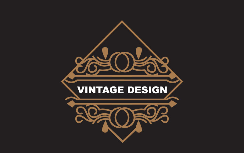 Retro Vintage Design Minimalist Ornament Logo V12 Logo Template