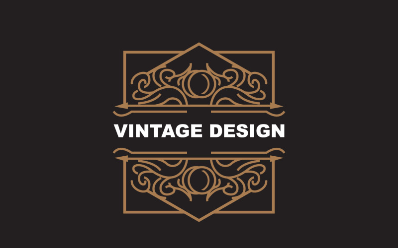 Retro Vintage Design Minimalist Ornament Logo V13 Logo Template