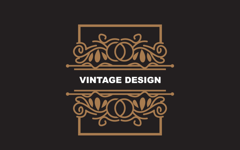 Retro Vintage Design Minimalist Ornament Logo V15 Logo Template