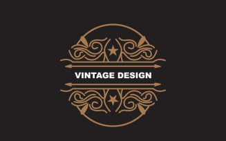Retro Vintage Design Minimalist Ornament Logo V16
