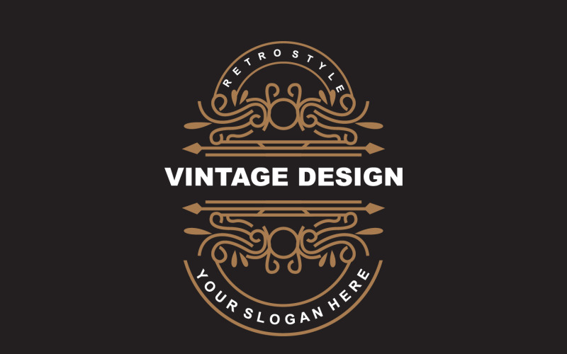 Retro Vintage Design Minimalist Ornament Logo V17 Logo Template