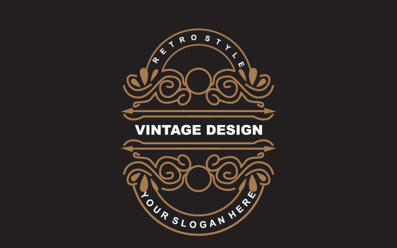 Retro Vintage Design Minimalist Ornament Logo V18 Logo Template