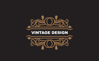 Retro Vintage Design Minimalist Ornament Logo V4