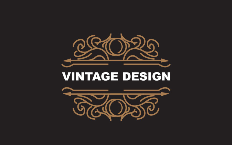 Retro Vintage Design Minimalist Ornament Logo V5 Logo Template