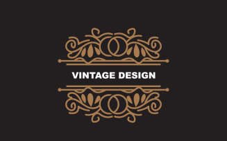 Retro Vintage Design Minimalist Ornament Logo V6