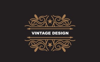 Retro Vintage Design Minimalist Ornament Logo V7