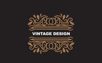 Retro Vintage Design Minimalist Ornament Logo V8