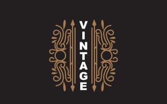 Retro Vintage Design Minimalist Ornament Logo V9