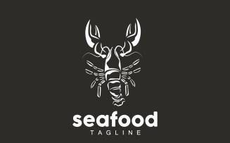 Sea animal lobster logo design vector V10
