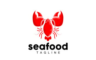 Sea animal lobster logo design vector V2