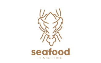 Sea animal lobster logo design vector V3