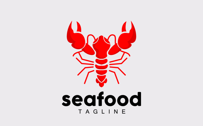 Sea animal lobster logo design vector V4 Logo Template