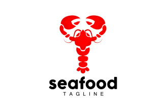 Sea animal lobster logo design vector V6