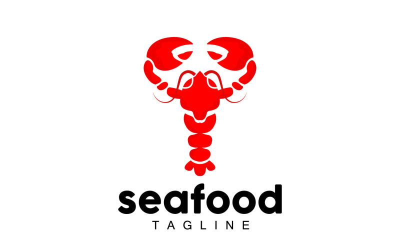 Sea animal lobster logo design vector V6 Logo Template