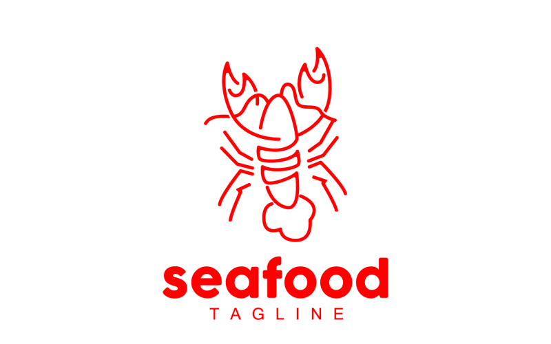 Sea animal lobster logo design vector V7 Logo Template