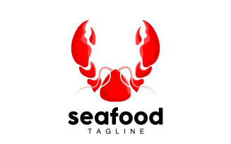 Sea animal lobster logo design vector V8