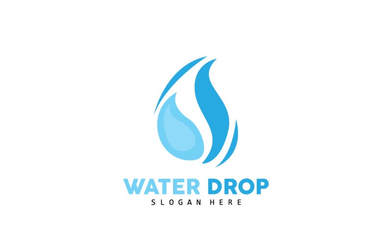 Water Drop Logo Simple Vector V15 Logo Template