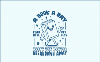 A Book A Day Keeps The Mental Breakdown Away Sticker, Funny Book Lover Sticker, Teacher Sticker