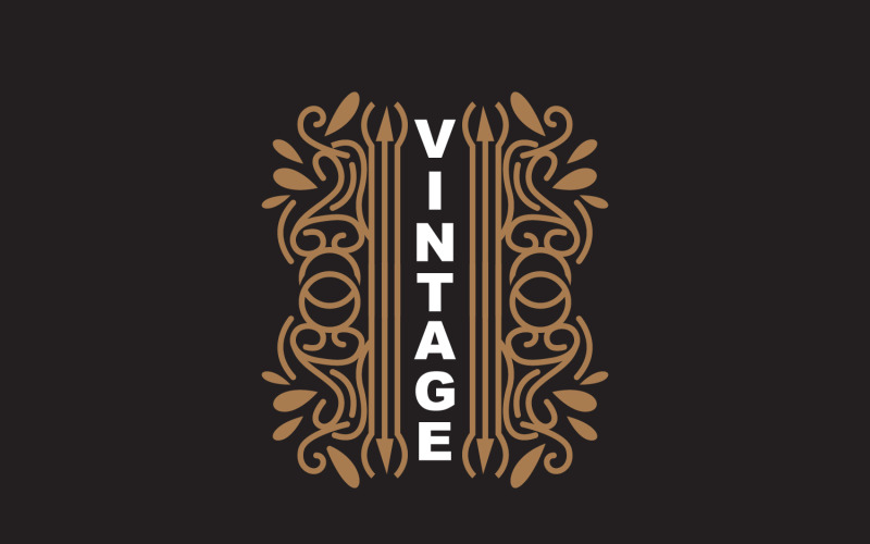 Retro Vintage Design Minimalist Ornament Logo V22 Logo Template