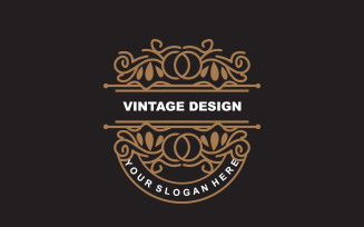 Retro Vintage Design Minimalist Ornament Logo V27