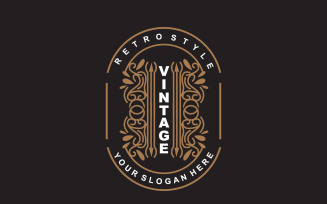 Retro Vintage Design Minimalist Ornament Logo V29