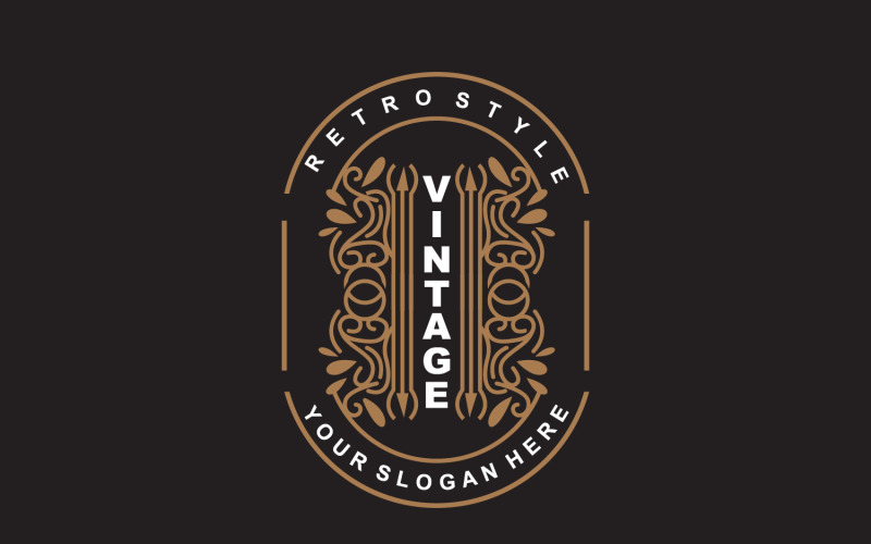 Retro Vintage Design Minimalist Ornament Logo V29 Logo Template