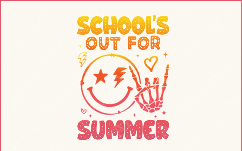 School's Out For Summer PNG, Teacher Summer Design, Last Day of School, Summer Sublimation, Kids Illustration