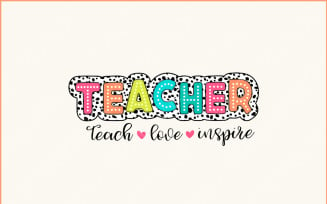 Teacher Dalmatian PNG, Teach Love Inspire PNG, Teacher Appreciation Gift, Back to School PNG