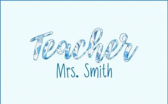 Teacher Floral Png, Blue Willow Filled Design Png, Teacher Gift, Teach Love Inspire