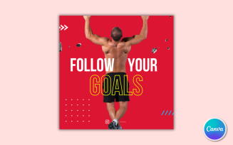Gym and Fitness Social Media Template 03 - Fully Editable in Canva