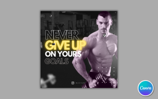Gym and Fitness Social Media Template 05 - Fully Editable in Canva