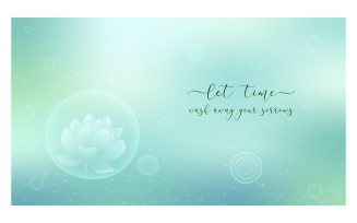 Inspirational Backgrounds 14400x8100px With Lotus And Quote About Power of Time