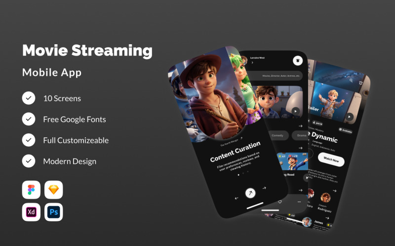 Watch - Movie Streaming Mobile App UI Element