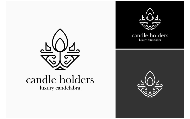 Candle Holder Candelabra Logo Logo Template